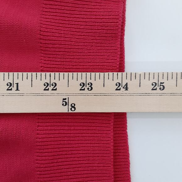 Vintage 90s Mock Neck Sweater Silk Wool Y2K Berry Pink Tunic Sleeveless Womens M - Picture 9 of 10